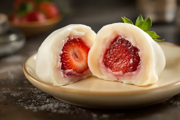 自制草莓大福-老狼影院美食日常